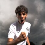 NXT footballer shouting excited