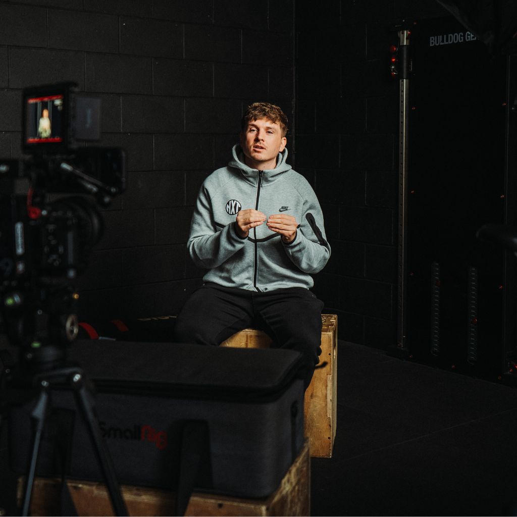 NXT football founder talking to camera