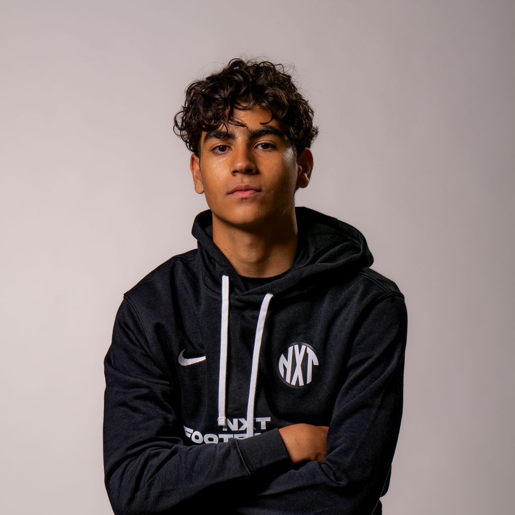 NXT footballer in hoodie