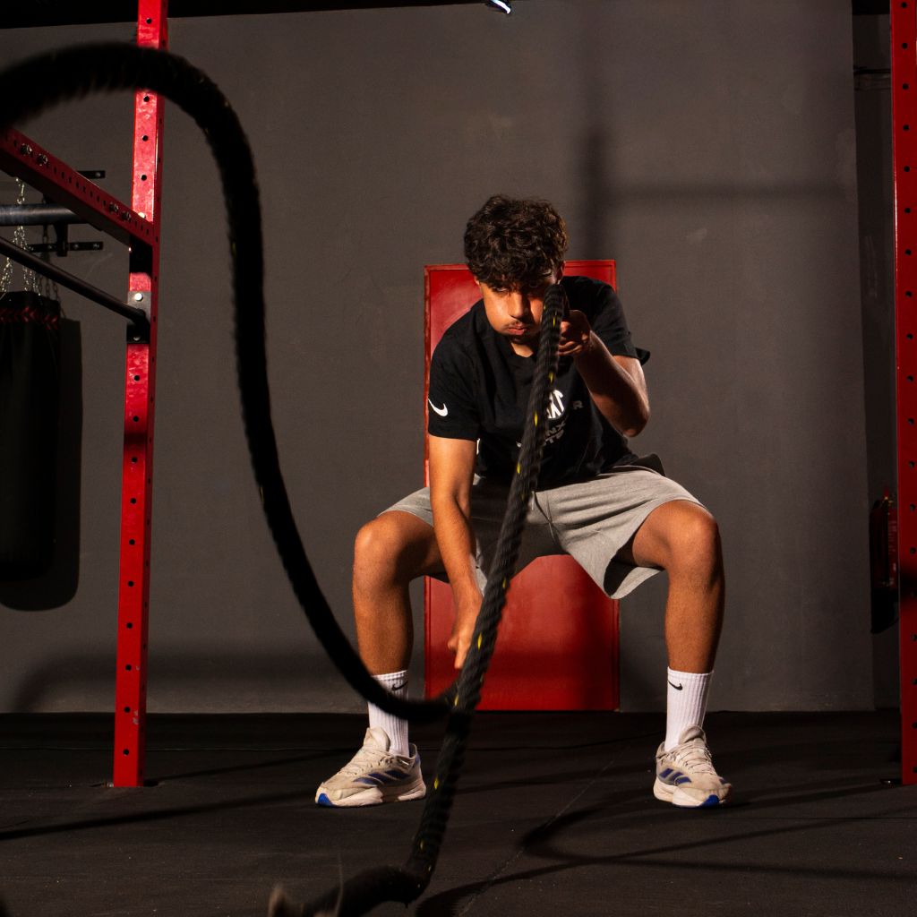 NXT footballers training in gym