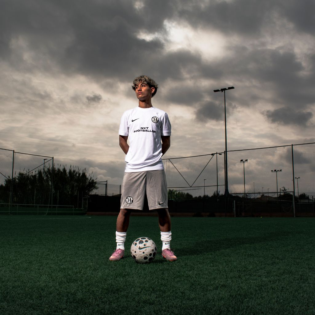 NXT footballer standing ball between legs