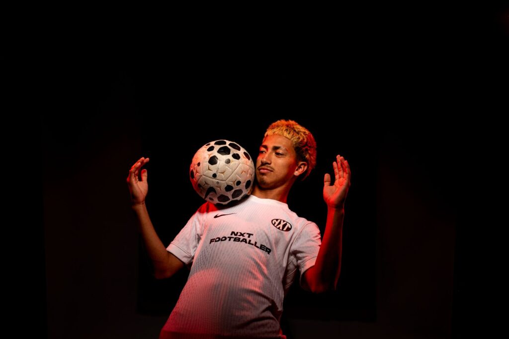 NXT footballer chest control football